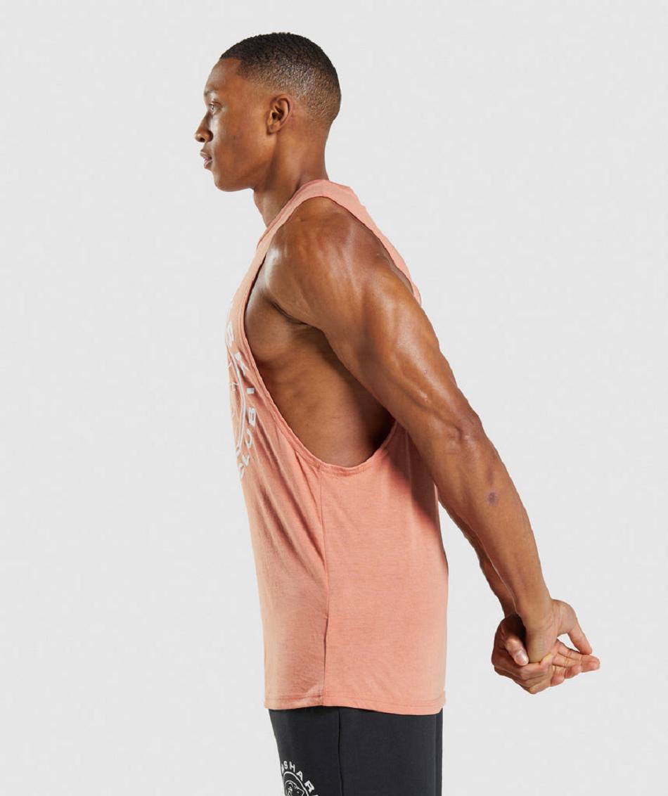 Camiseta Tirantes Gymshark Legacy Drop Arm Hombre Rosas | CO 3215JPQ